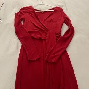 Halston Heritage Red Jersey Dress Size 4